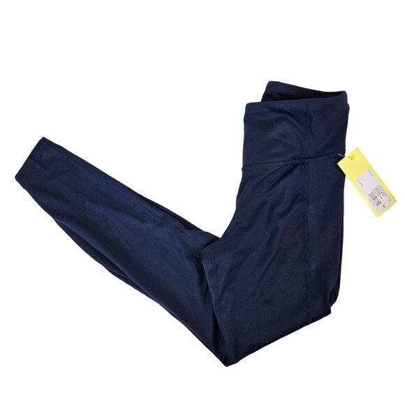 All In Motion Womens High Waisted Navy Pocket Leggings Small Workout Running - Picture 2 of 8